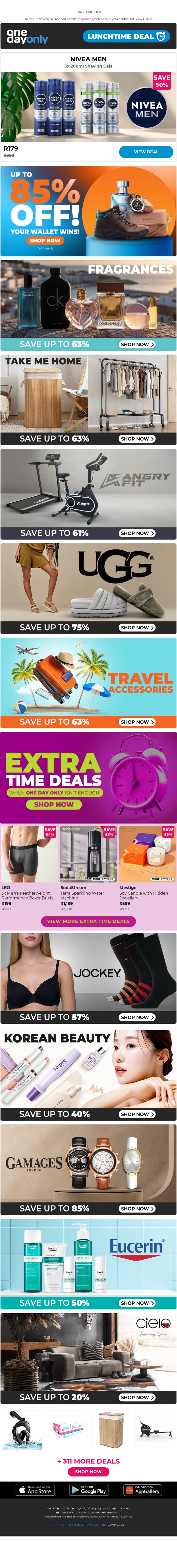 We’ve shaved 50% OFF this price 🪒 email from Odo screenshot