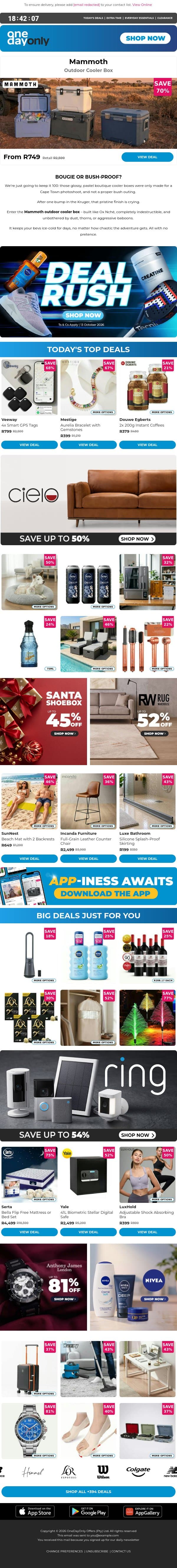 Stay cool: Up to 81% OFF for Deal Rush! 💨 email from Odo screenshot