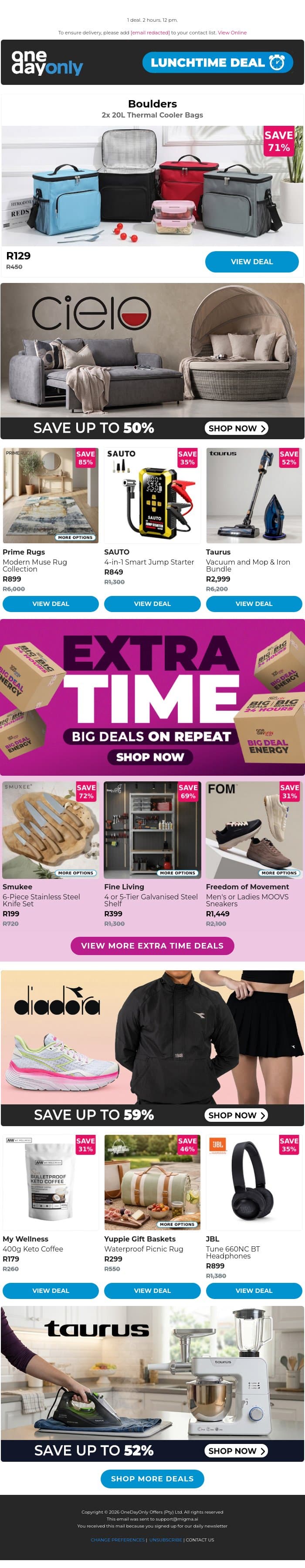 71% OFF: Double the snacks 😋 email from Odo screenshot