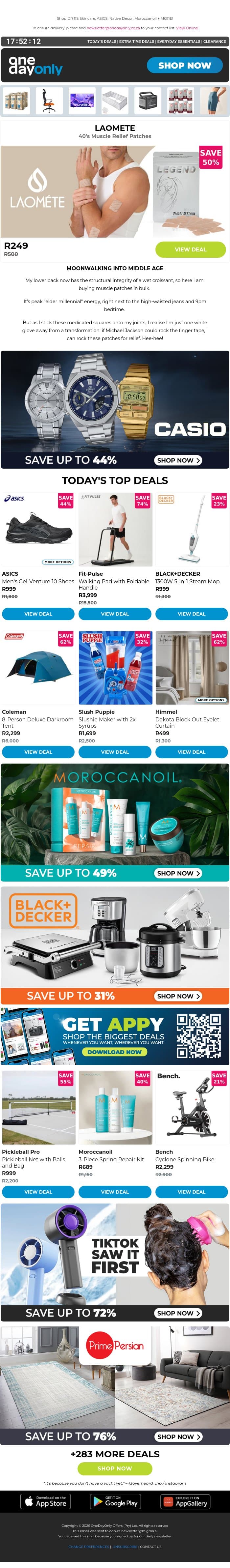 Up to 80% OFF to start the party 🎉 email from Odo screenshot