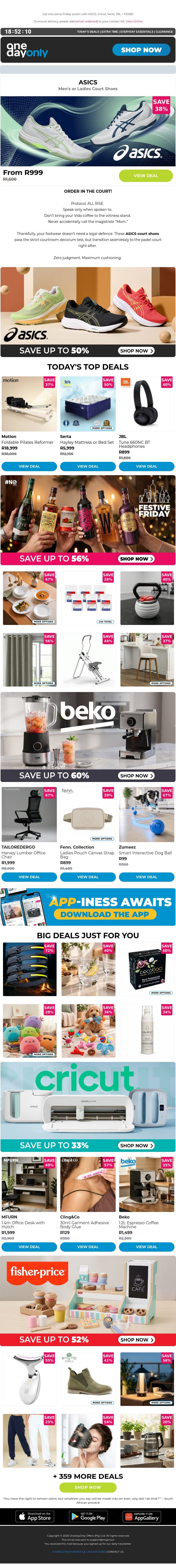 Up to 75% OFF: Savings sustained! ⚖️ email from Odo screenshot