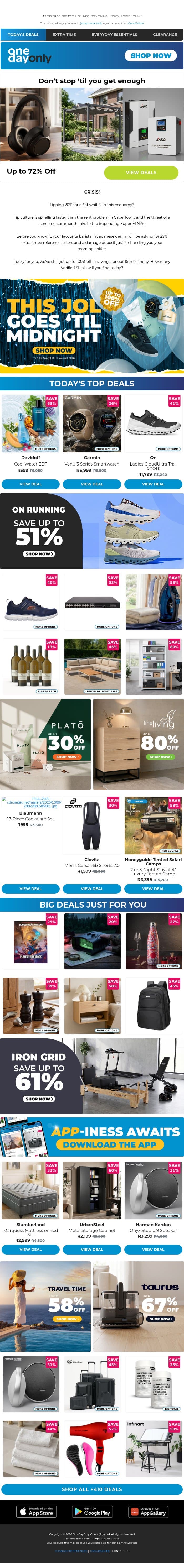 Up to 100% OFF: Birthday 🤝 Payday email from Odo screenshot