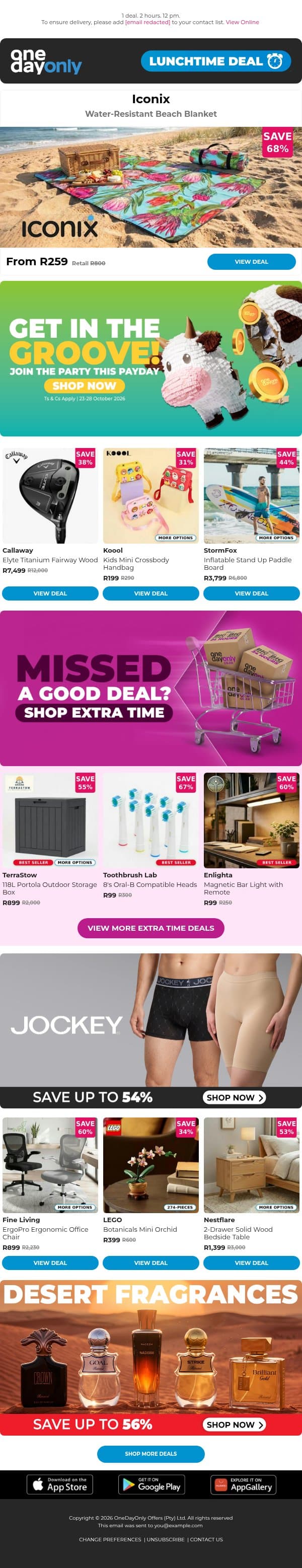 68% OFF? Water you waiting for? 🏖️ email from Odo screenshot