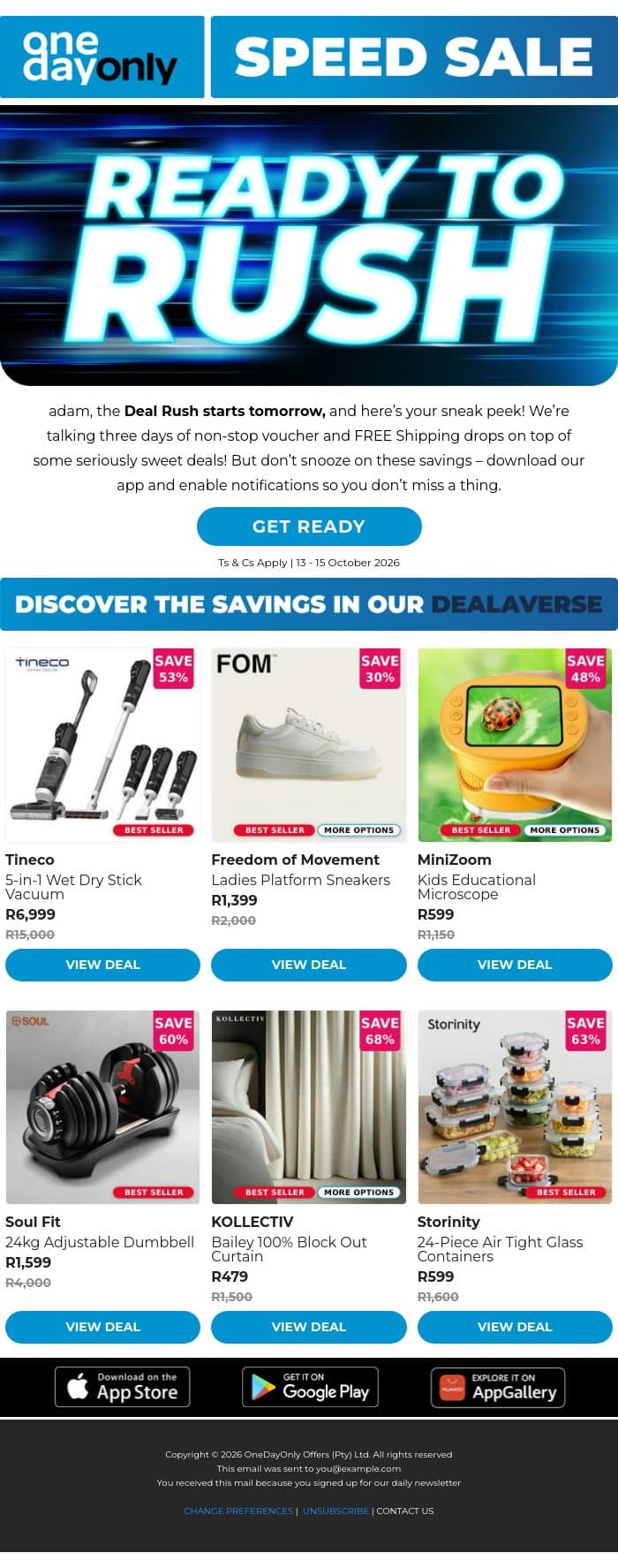 Sneak a peek at these savings 👀 email from Odo screenshot