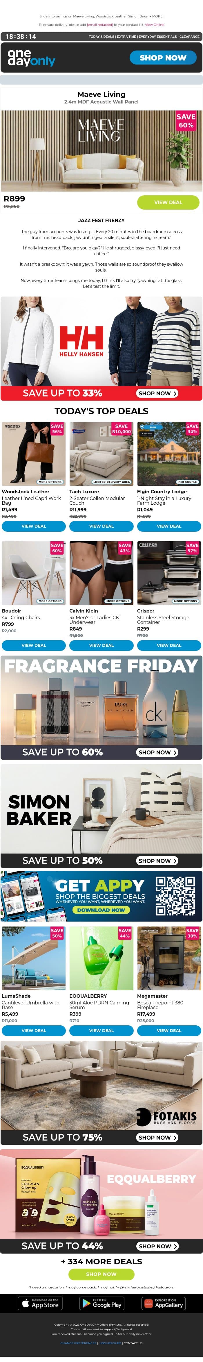 Up to 80% OFF: Double-tap immediately ❤️ email from Odo screenshot