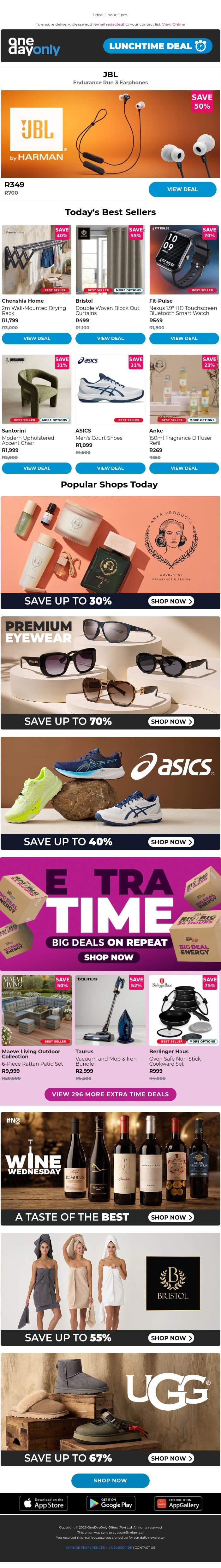 50% OFF? Sounds like a steal! 🎧 email from Odo screenshot