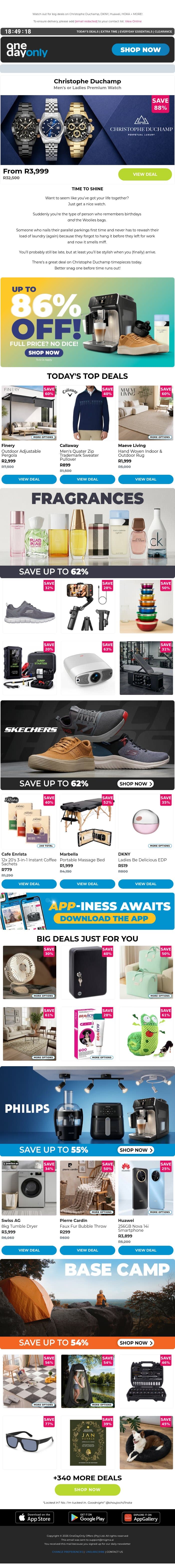 Up to 88% OFF? Right on time! ⌚ email from Odo screenshot