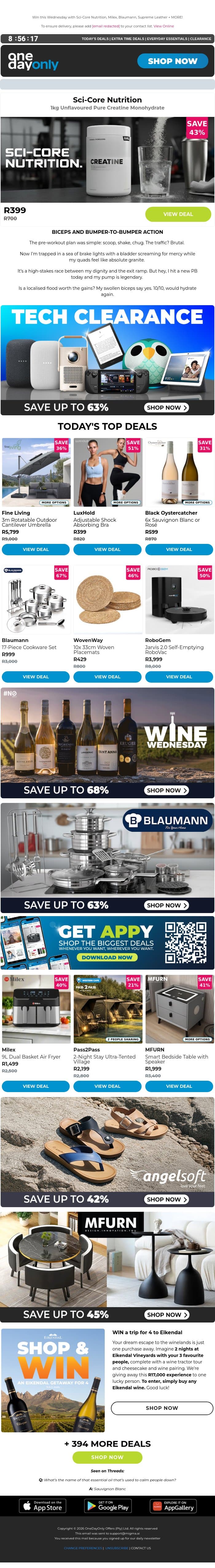Up to 84% OFF: tell your budget! 💸 email from Odo screenshot