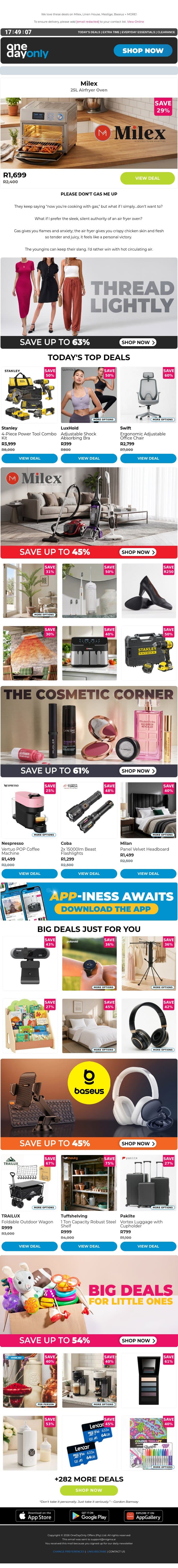 Up to 83% OFF: You’re about to eat! 🤤 email from Odo screenshot