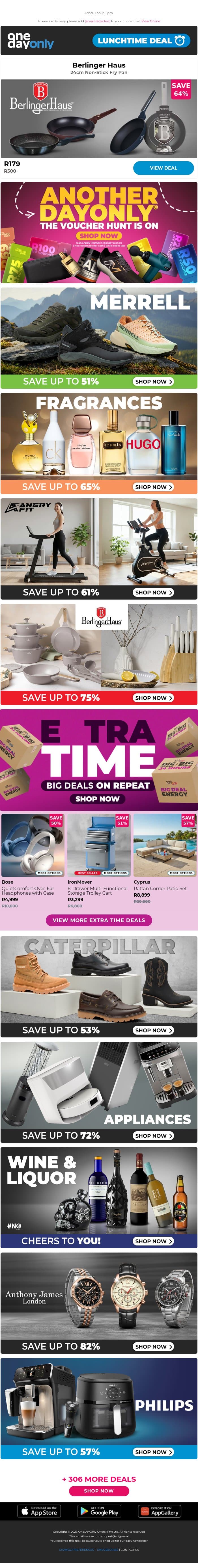 Nothing sticks to this R179 deal 🧈 email from Odo screenshot