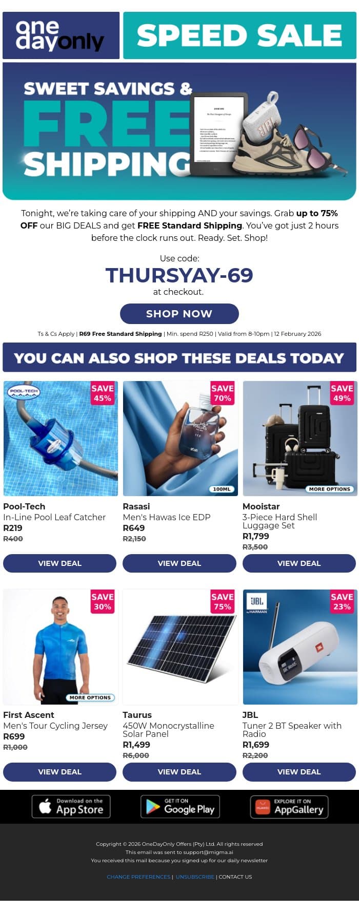 FREE Shipping’s too good to miss! 🫢 email from Odo screenshot