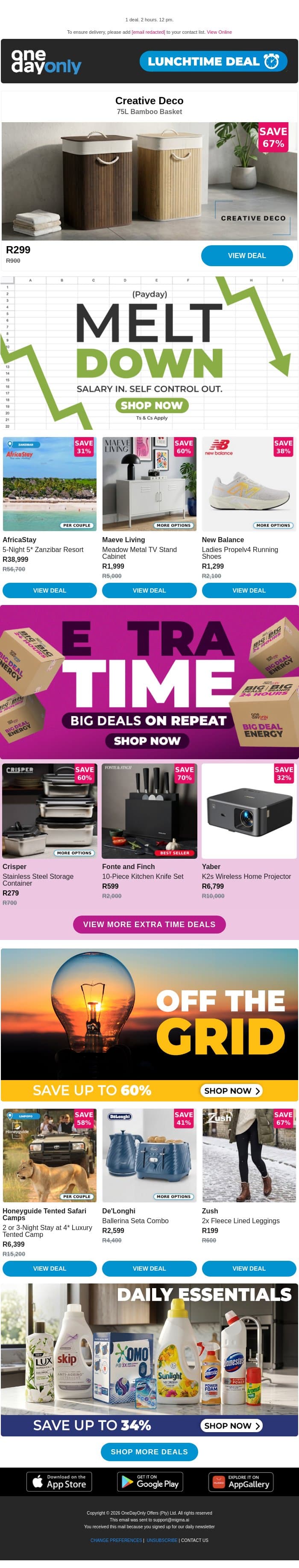 67% OFF? Bamboom! 💥 email from Odo screenshot