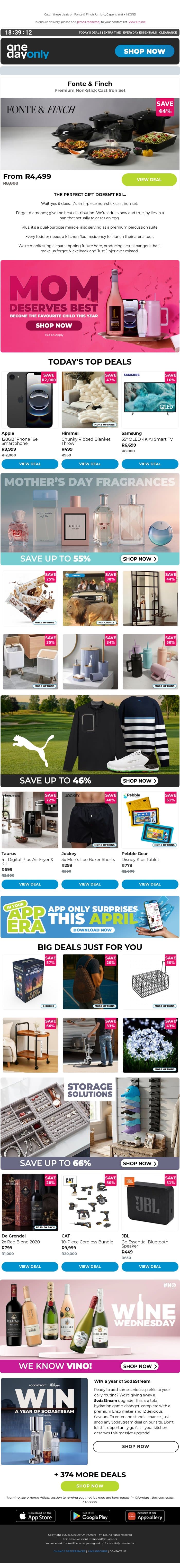 Up to 74% OFF? Can you handle it? 🫨 email from Odo screenshot