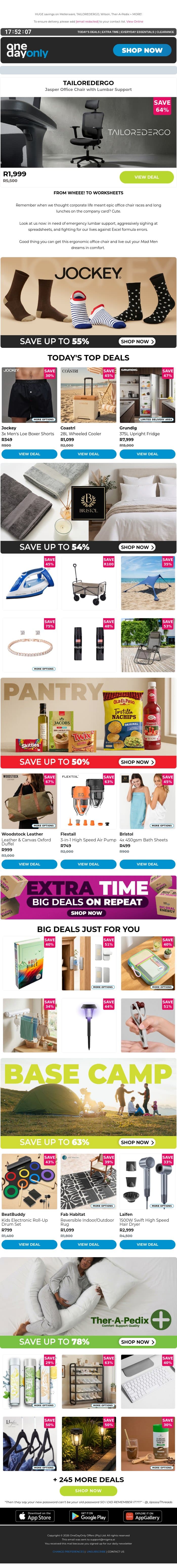 Up to 78% OFF? That’s a comfy saving!🪑 email from Odo screenshot
