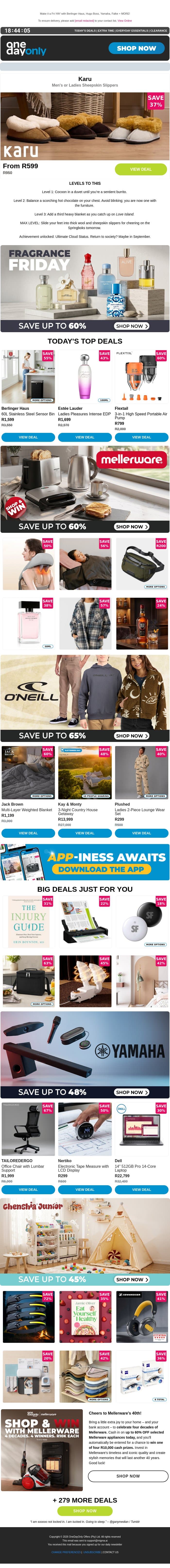 Up to 80% OFF these 5-star deals 🌟 email from Odo screenshot
