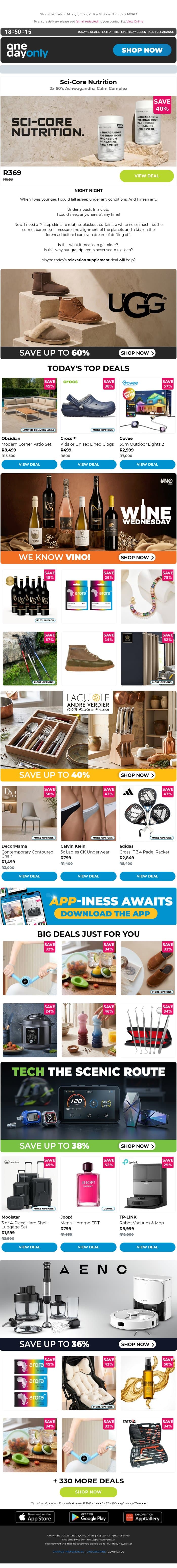 Up to 78% OFF? Chaos! 🤸 email from Odo screenshot