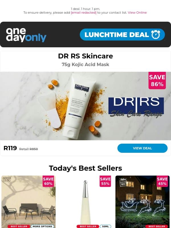 Paging Dr RS: Here’s 86% OFF! 📟 email from Odo