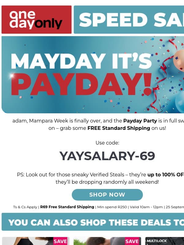 FREE Shipping for the Payday Party! 🪩 email from Odo