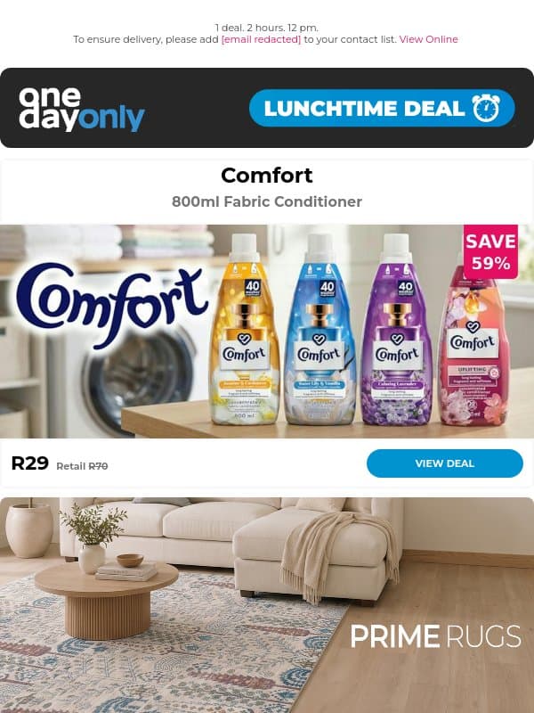 R29? How Comforting 😌 email from Odo