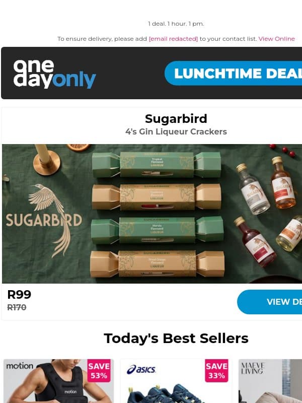R99? Cheers to that 🌲🍸 email from Odo