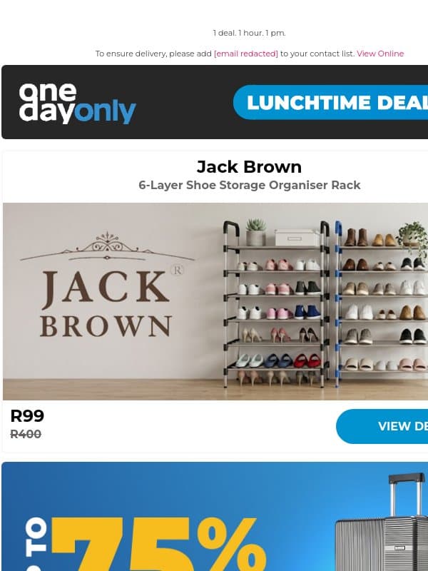 Shoe! 75% OFF?! 👟 email from Odo