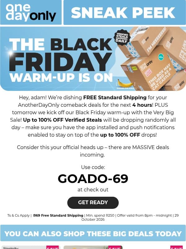 The Black Friday head start is here! 🤨 email from Odo