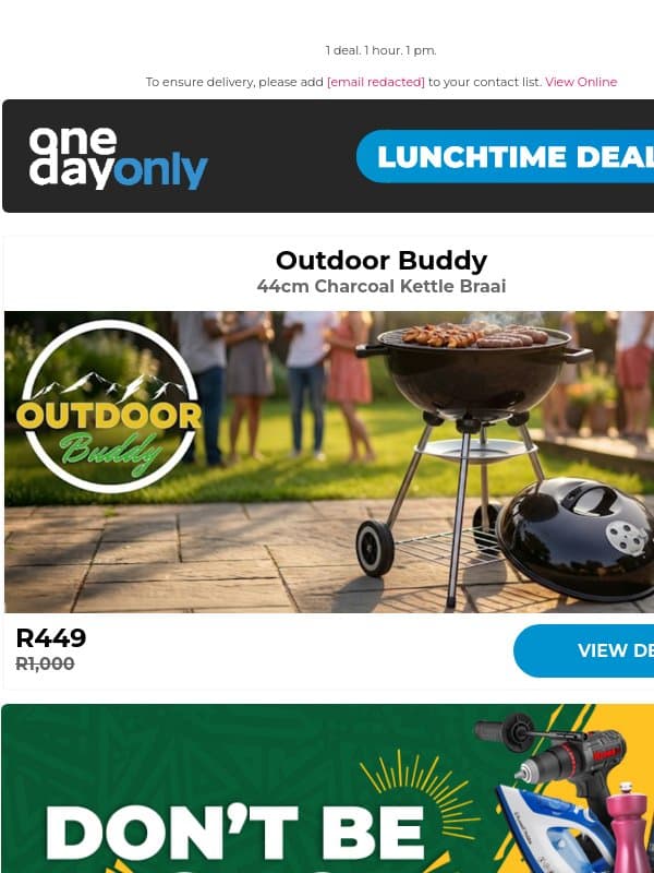 R449? Kom ons BRAAI 🔥 email from Odo