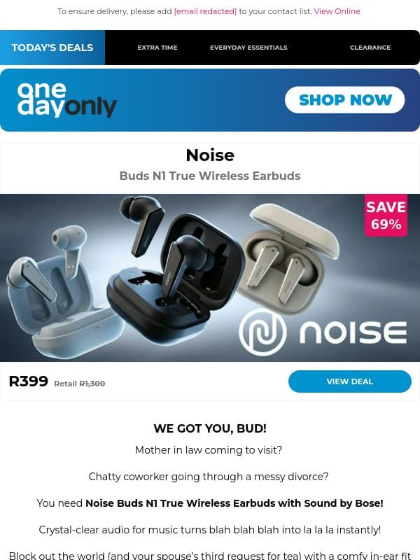 Up to 82% OFF? Music to our ears! 🎧 email from Odo