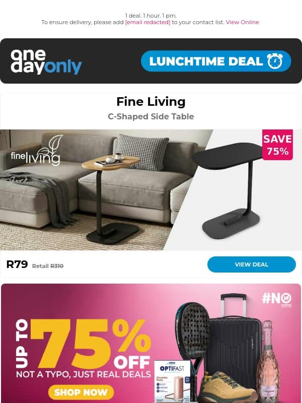 75% OFF your couch’s new BFF 🛋️ email from Odo