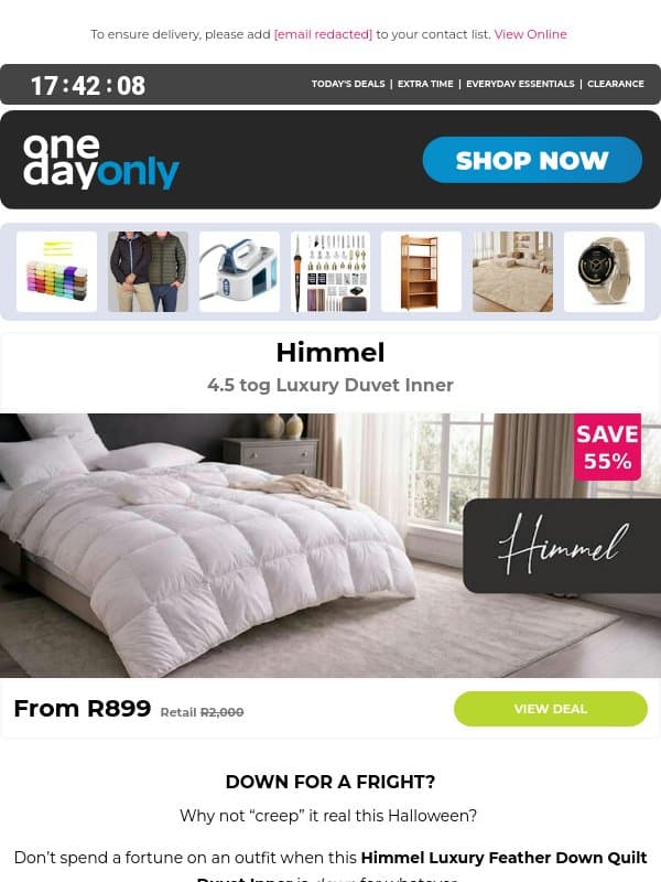 Duck the high prices – save up to 75% 😉 email from Odo