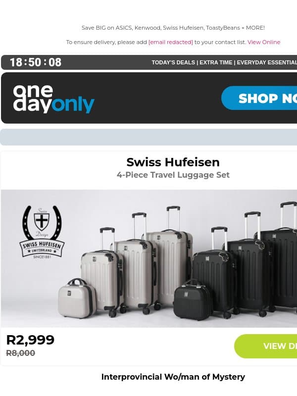 Up to 81% OFF? Bag it! 🧳 email from Odo