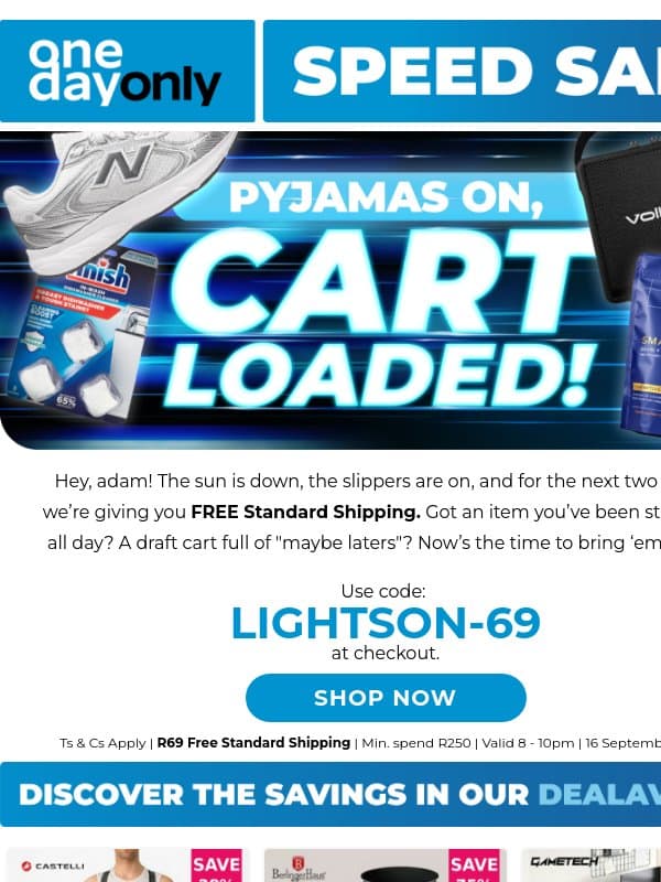 FREE Shipping? Hop in! 🏎️ email from Odo