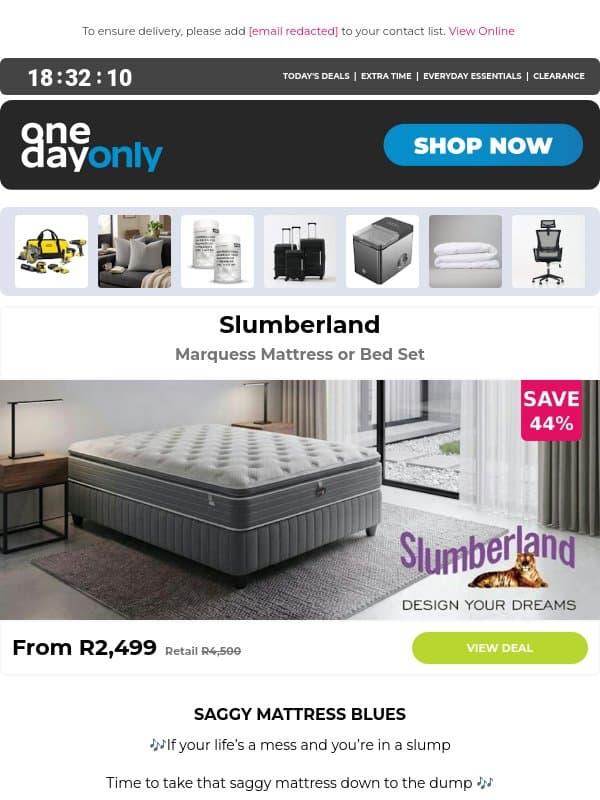 Don’t snooze on up to 84% OFF! 🛌 email from Odo