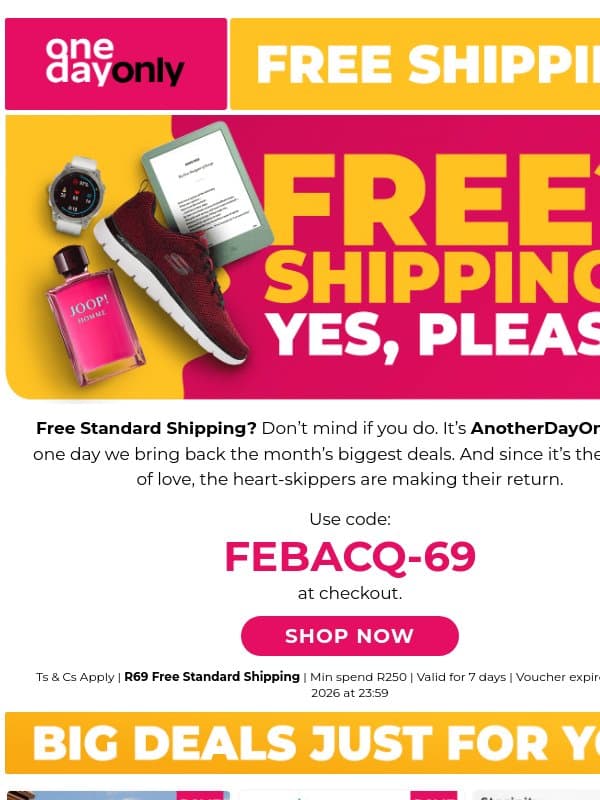 Let's start with FREE Shipping 😉 email from Odo