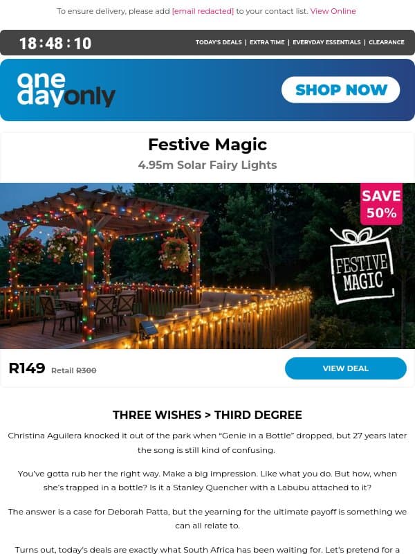 Up to 76% OFF? Your wish is our command! 🧞‍♂️ email from Odo