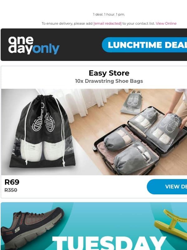 R69? Bag it! 👞 email from Odo