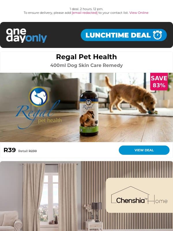 Paws! Here’s a R39 deal 🐾 email from Odo