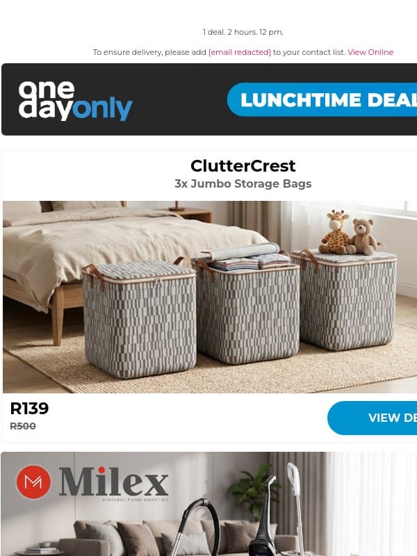 3 for R139: Bag a bargain! 🧳 email from Odo