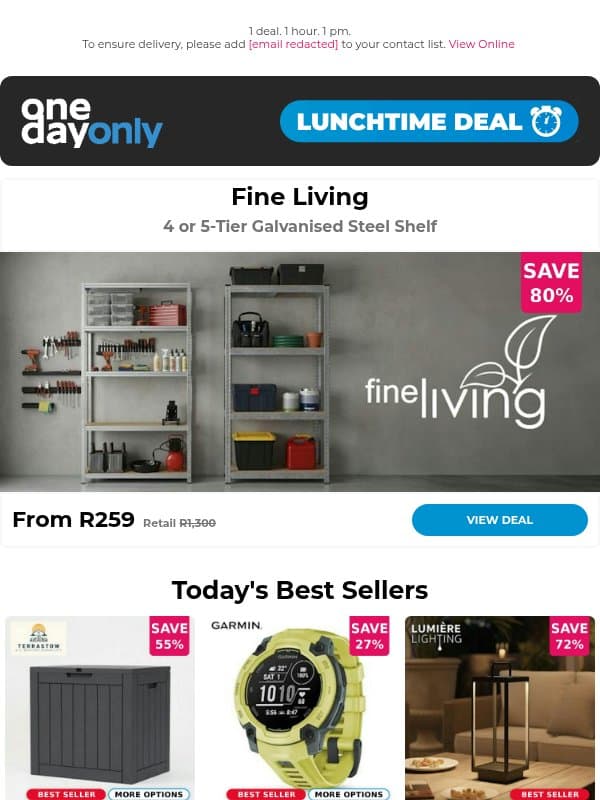 80% OFF? Treat yourshelf! 🤭 email from Odo