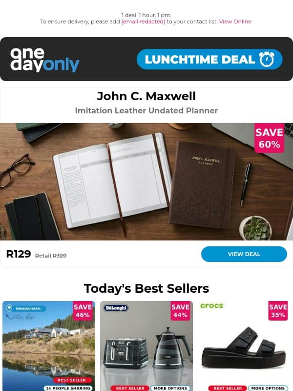 Save 60%, get your life in order ✍️ email from Odo