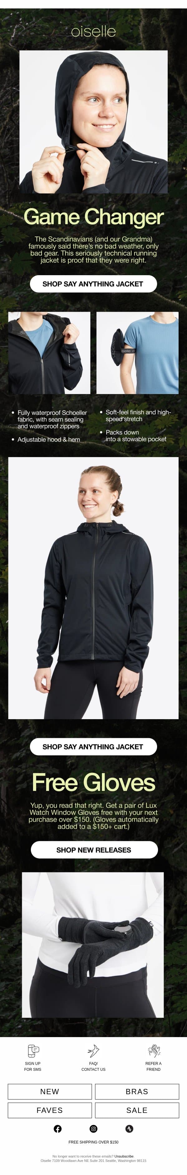 You probably need this jacket email from Oiselle screenshot