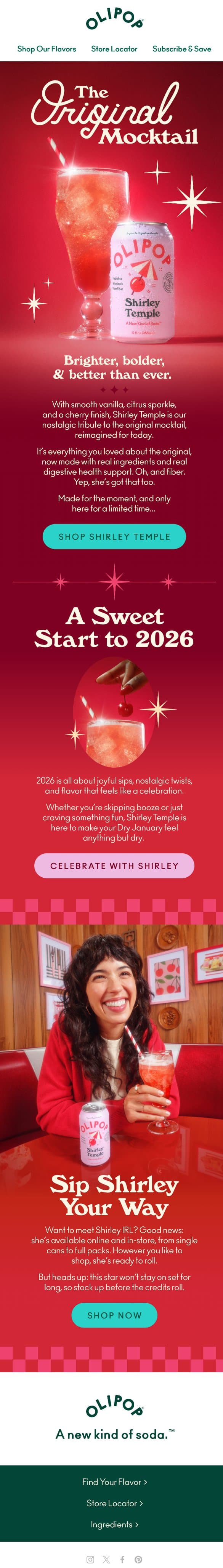 Meet the Star of the Season 🎥🍒✨ email from Olipop screenshot