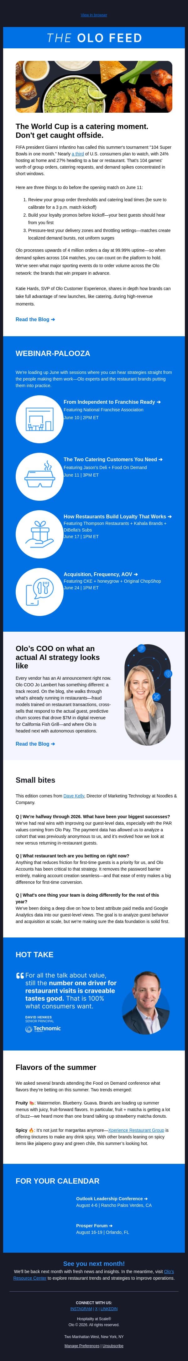 The watch party orders are coming. Here's how to be ready. email from Olo screenshot