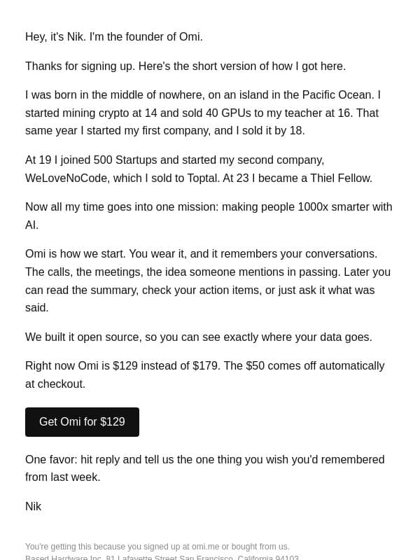 Why I built Omi email from Omi