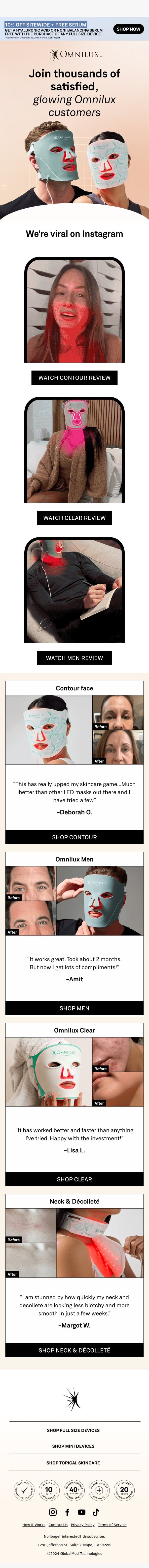 Get these 5-star results for yourself 🤩 email from Omnilux screenshot