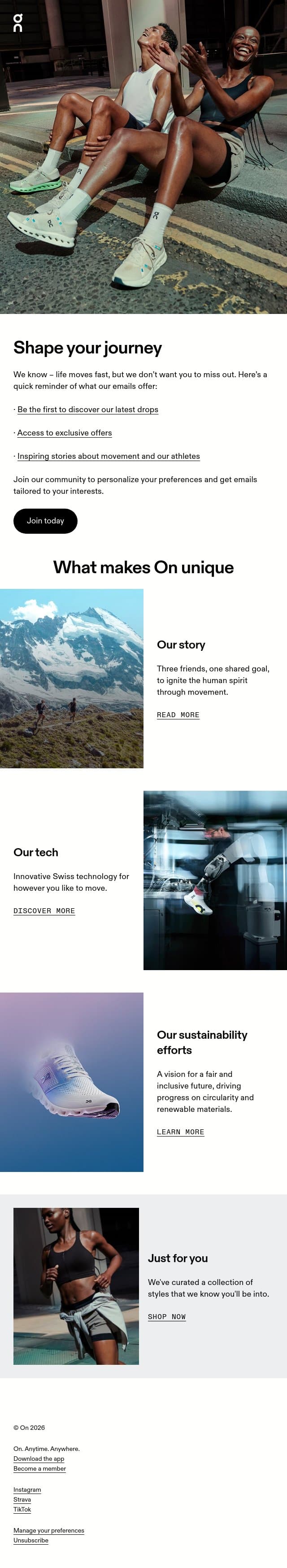Here's what you've been missing email from On screenshot