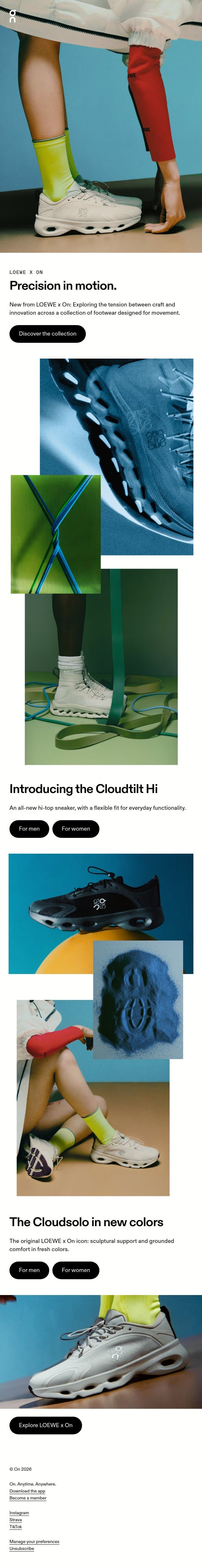 ☁️ New LOEWE x On email from On screenshot