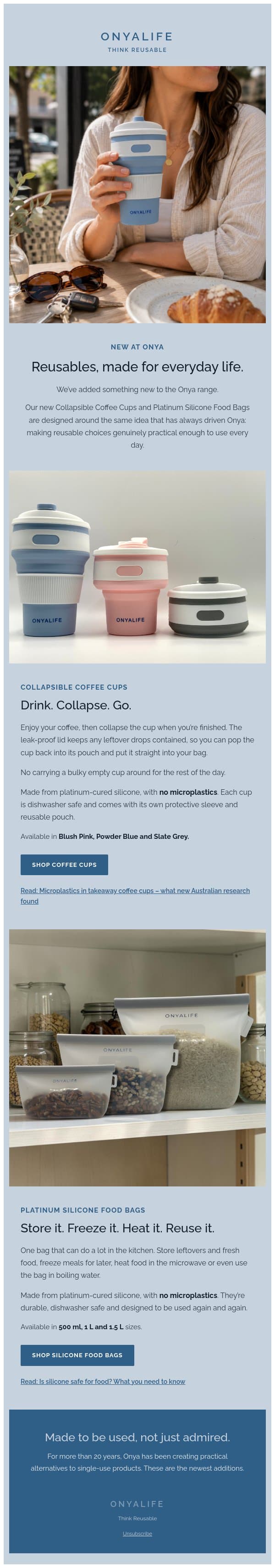 Something new from Onya email from Onya screenshot