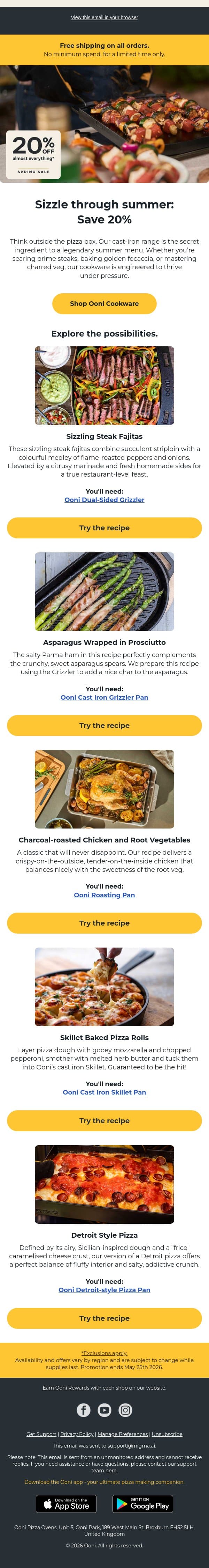 The secret ingredient to your best summer yet. email from Ooni screenshot