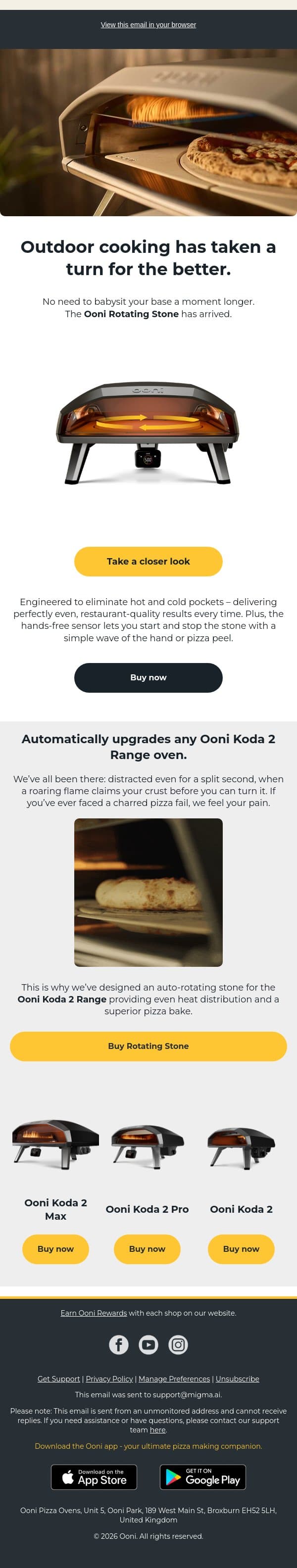 Launched today: The Ooni Rotating Stone email from Ooni screenshot